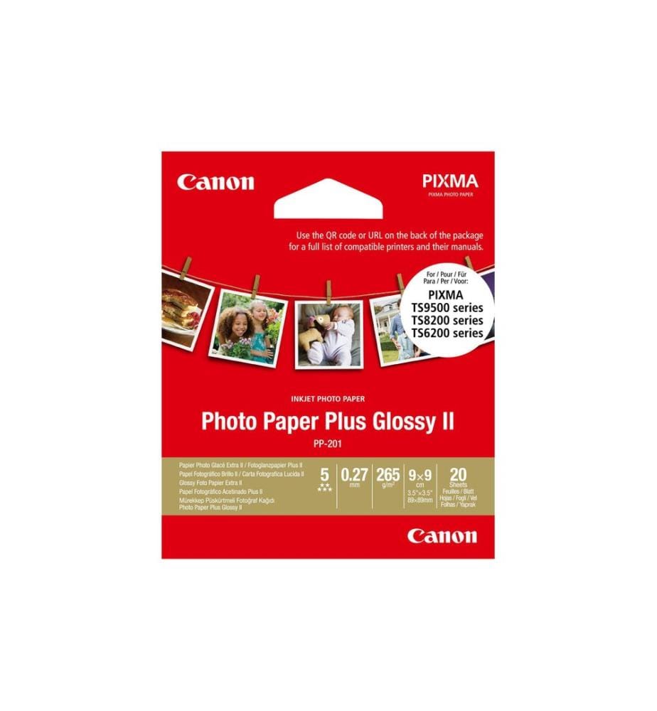 CANON - Papier photo PP-201 Glossy II 8,9x8,9 cm 20 Pièce/s