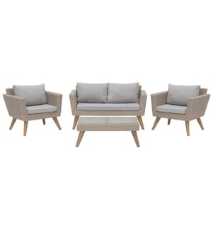 Ensemble de salon de jardin avec table 4 places VITTORIA Gris