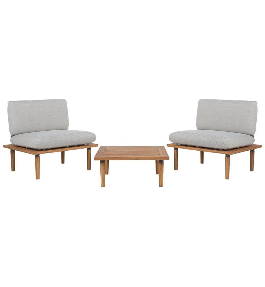 Ensemble de salon de jardin avec table 2 places FRASCATI Bois d'acacia certifié Gris clair