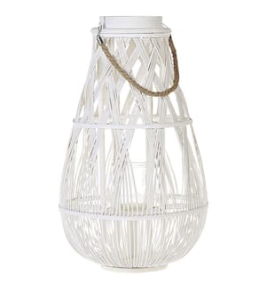 Laterne TONGA Bambusholz 56 cm Weiss