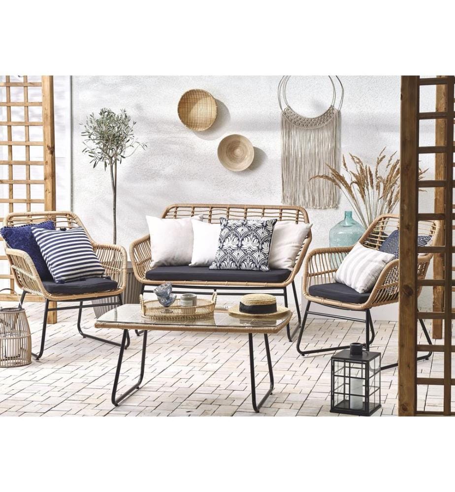 Ensemble de salon de jardin avec table 4 places MINORI Beige