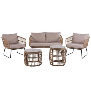 Ensemble de salon de jardin avec table 4 places RAVELLO Naturel