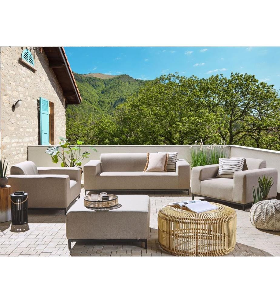 Ensemble de salon de jardin avec table 5 places ROVIGO Beige