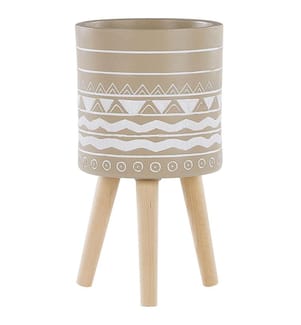Blumentopf mit Beinen MILINA 30 cm Beige