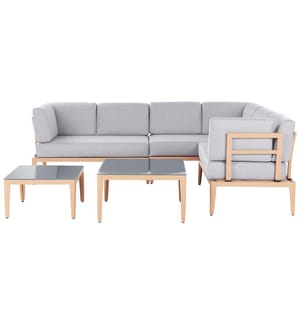 Garten Ecksofa mit Tisch 6-Sitzer RIMA III linksseitig modular Metall Grau