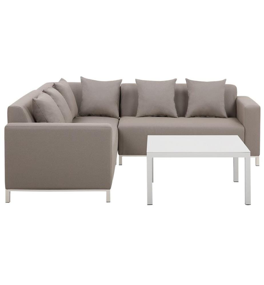 Ensemble de canapés d'angle de jardin 5 places BELIZE Côté droit Beige