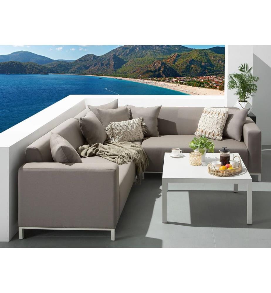 Ensemble de canapés d'angle de jardin 5 places BELIZE Côté droit Beige