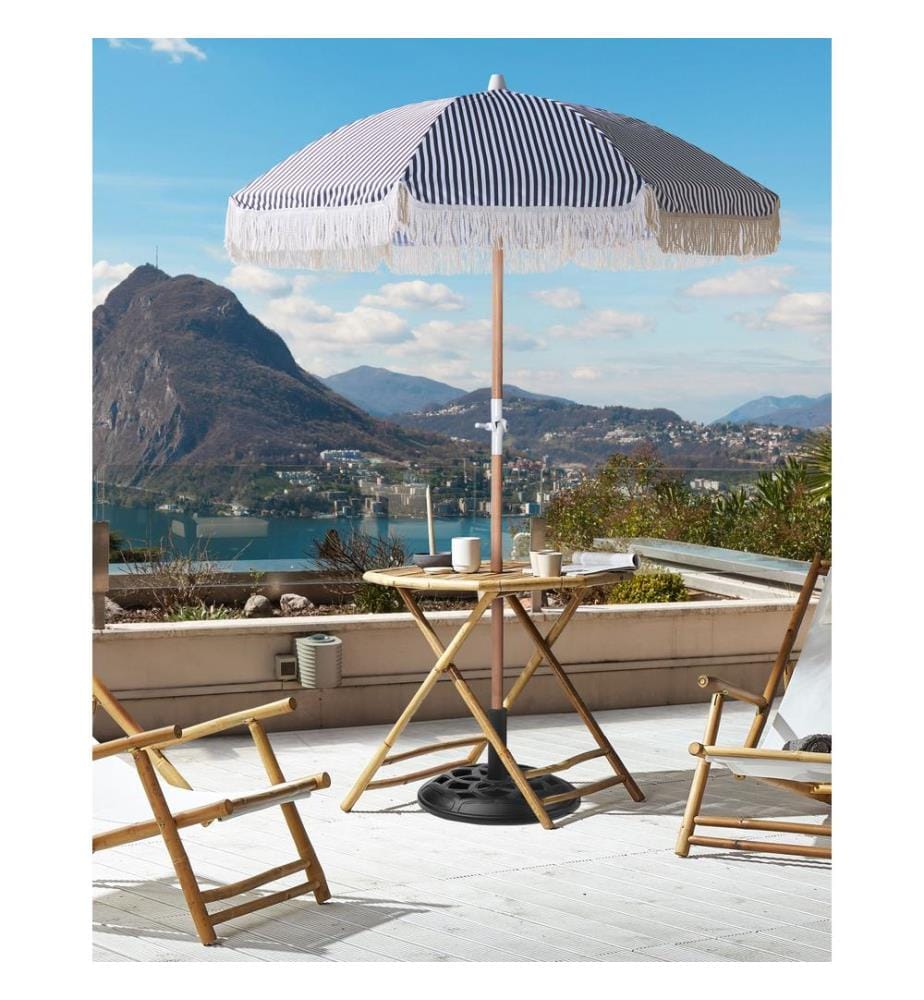Parasol 150 cm MONDELLO Noir/blanc
