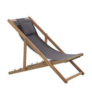 Sedia a sdraio pieghevole AVELLINO con Tessuti di Ricambio Legno d'acacia Marrone scuro