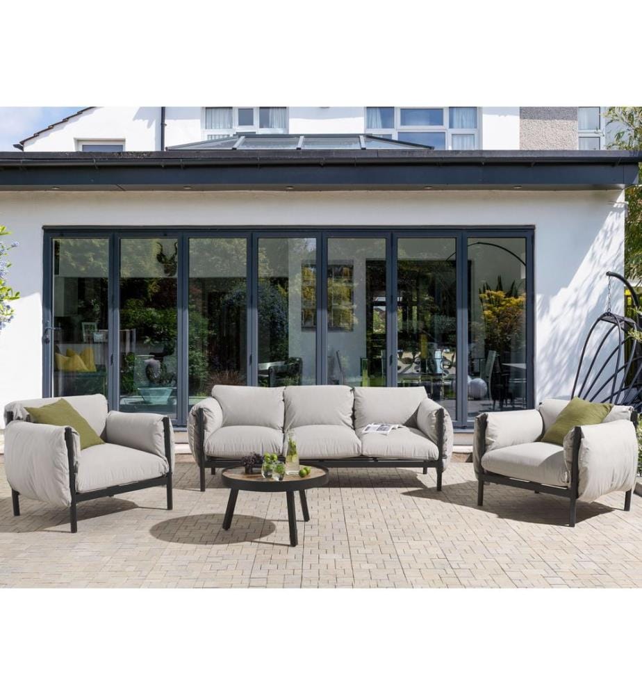 Gartensofa Set 5-Sitzer ESPERIA Metall Grau