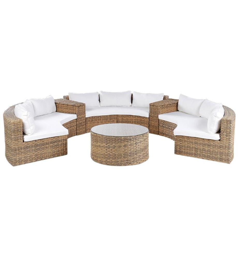 Ensemble de salon de jardin avec table 9 places SEVERO Marron doré