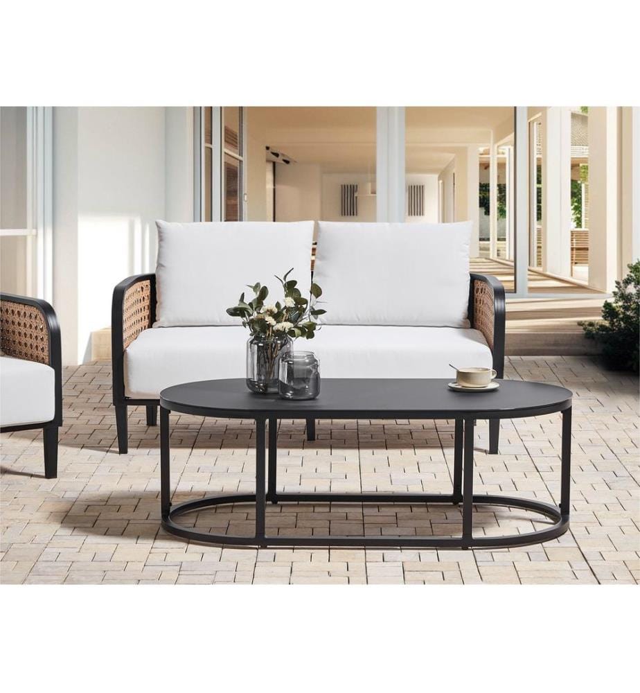 Set da giardino con tavolo 2 posti MONTEFALCO Metallo Bianco
