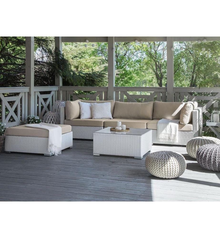 Ensemble de canapés d'angle de jardin 4 places SANO Côté droit Blanc
