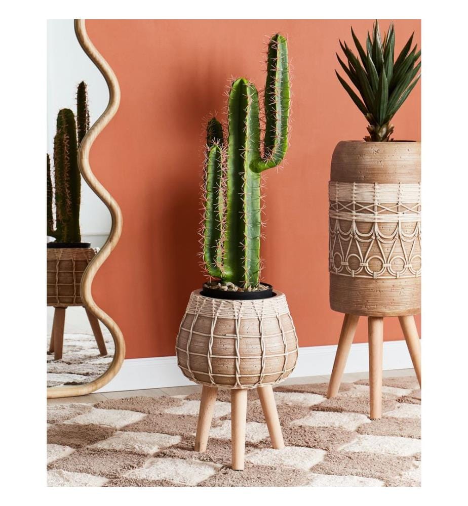 Blumentopf mit Beinen DARMERA 30 cm Hellbraun