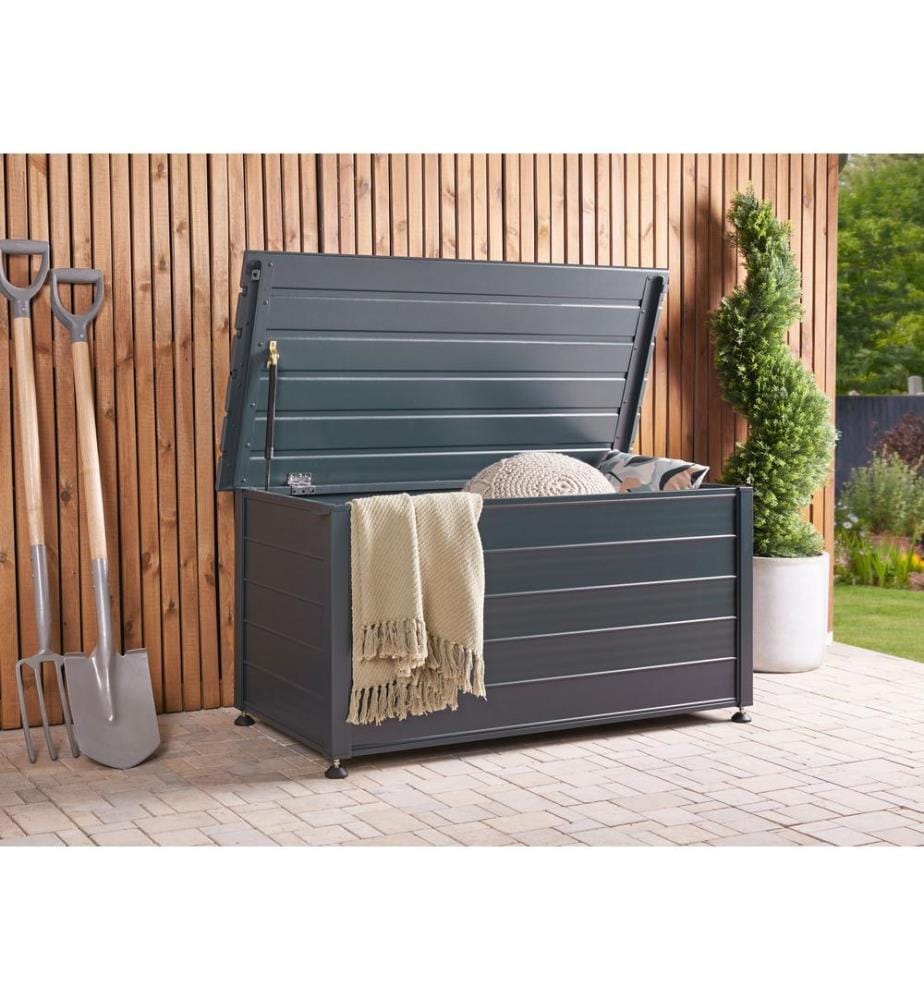 Aufbewahrungsbox CAMPALTO Metall 123 cm 60 cm Dunkelgrau