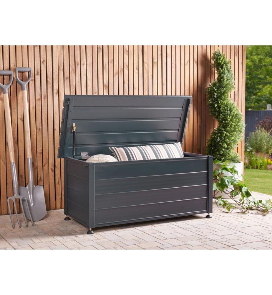 Aufbewahrungsbox CAMPALTO Metall 113 cm 50 cm Dunkelgrau