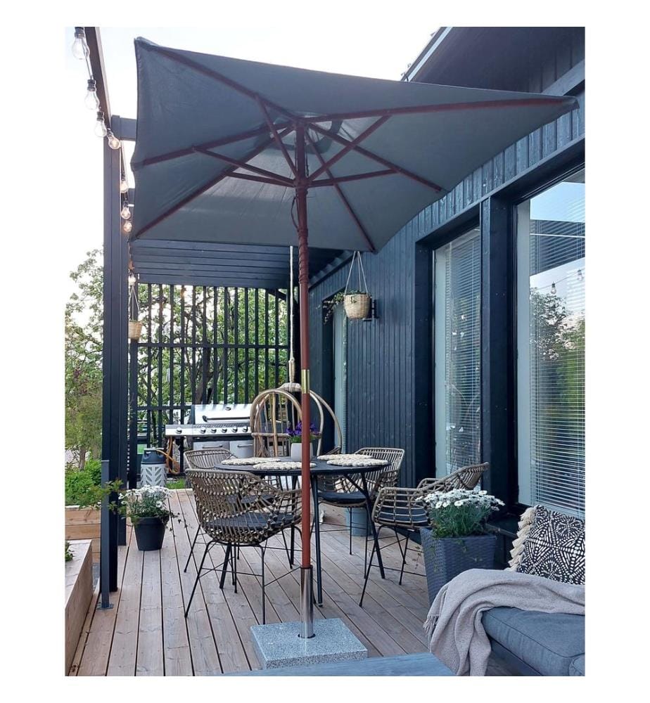 Marktschirm 195 cm FLAMENCO Dunkelgrau