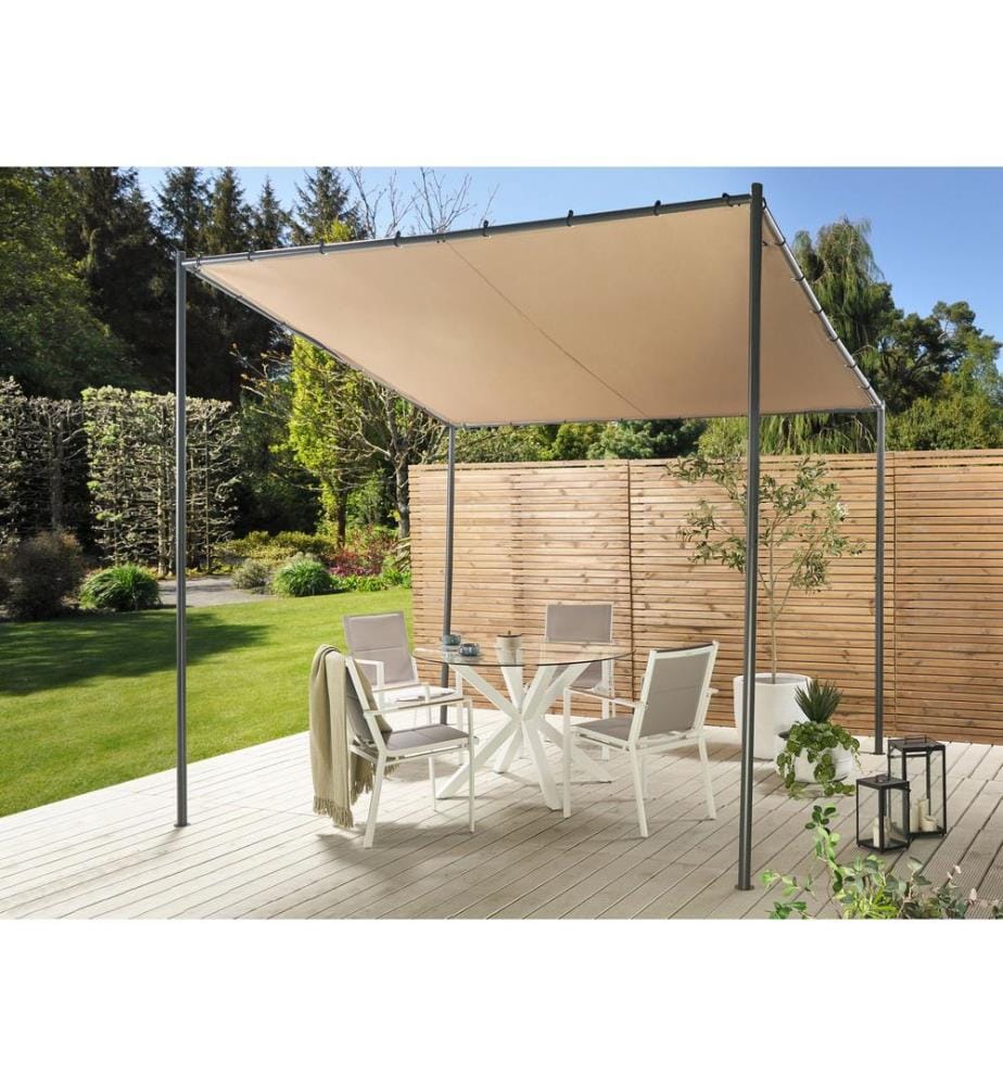 Pavillon VIMINO Metall 282 cm 294 cm Taupe