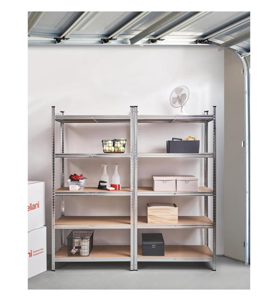Garagenregal 2er Set XITTA Metall 90 cm 40 cm Silber