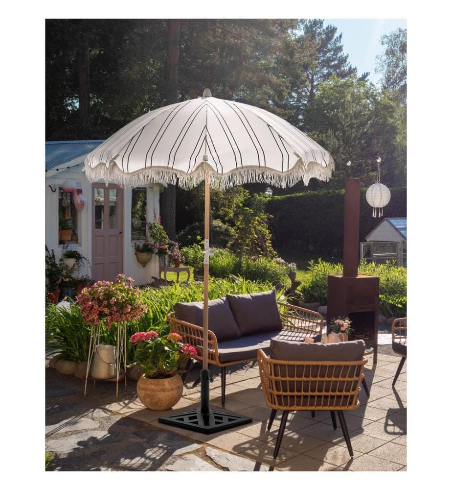 Sonnenschirm 155 cm MONDELLO Weiss / Schwarz