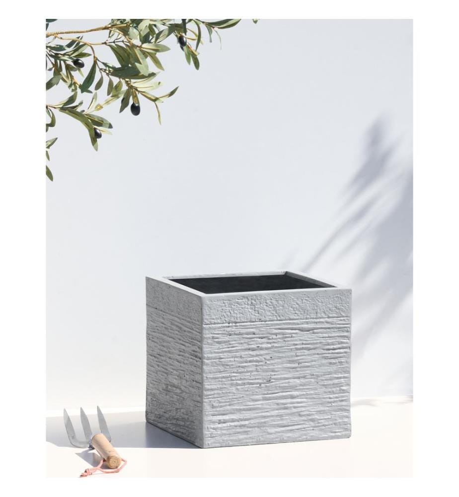 Cache-pot PAROS 30 cm Blanc
