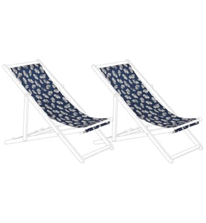 Lot de 2 tissus de remplacement pour chaises longues ANZIO/AVELLINO 113 x 44 cm Bleu marine