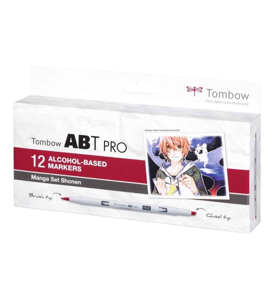 TOMBOW - Feutres de coloriage Manga Set Shonen, Boîte, lot de 12