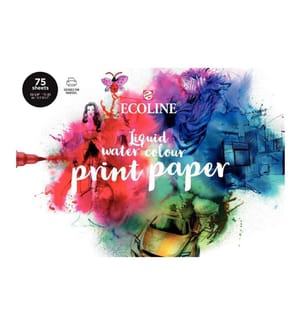TALENS - Bloc aquarelle Ecoline A4, 150 g/m², 75 feuilles, blanc