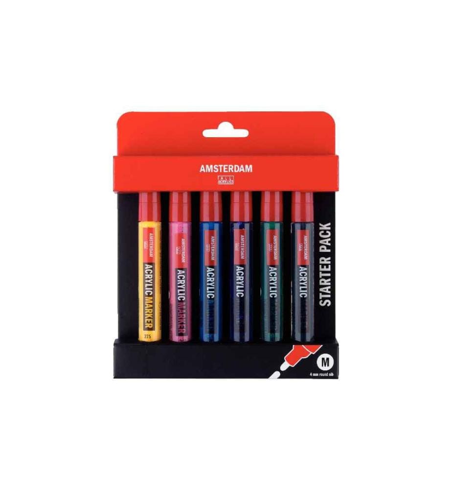 AMSTERDAM - Marqueur acrylique Starter Set 6 pièces