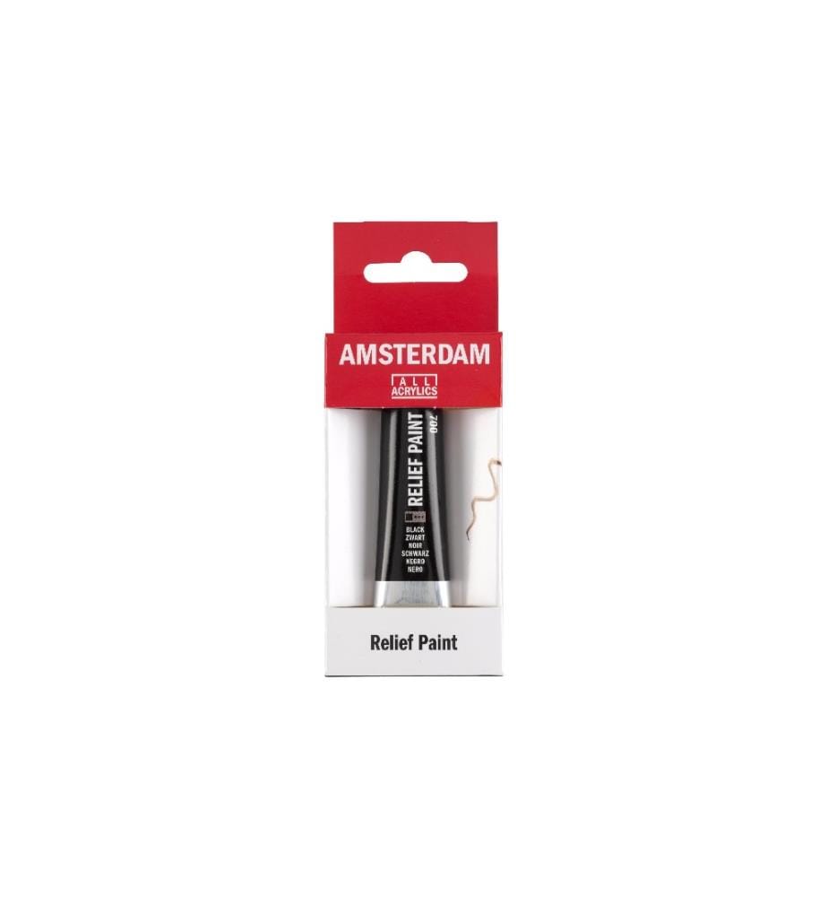 AMSTERDAM - Peinture acrylique Reliefpaint 700, 20 ml, Noir
