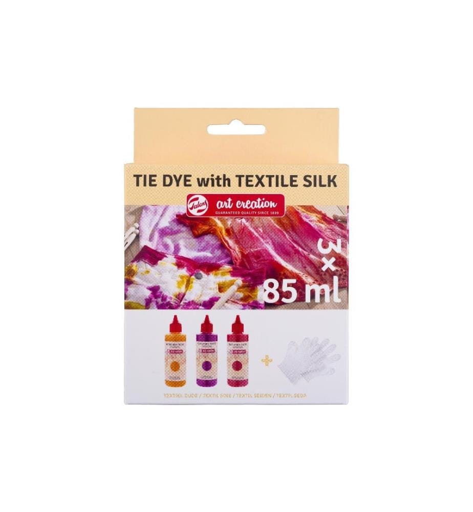 TALENS - Peinture pour textile 3 couleurs de 85 ml, Jaune/Rose/Rouge