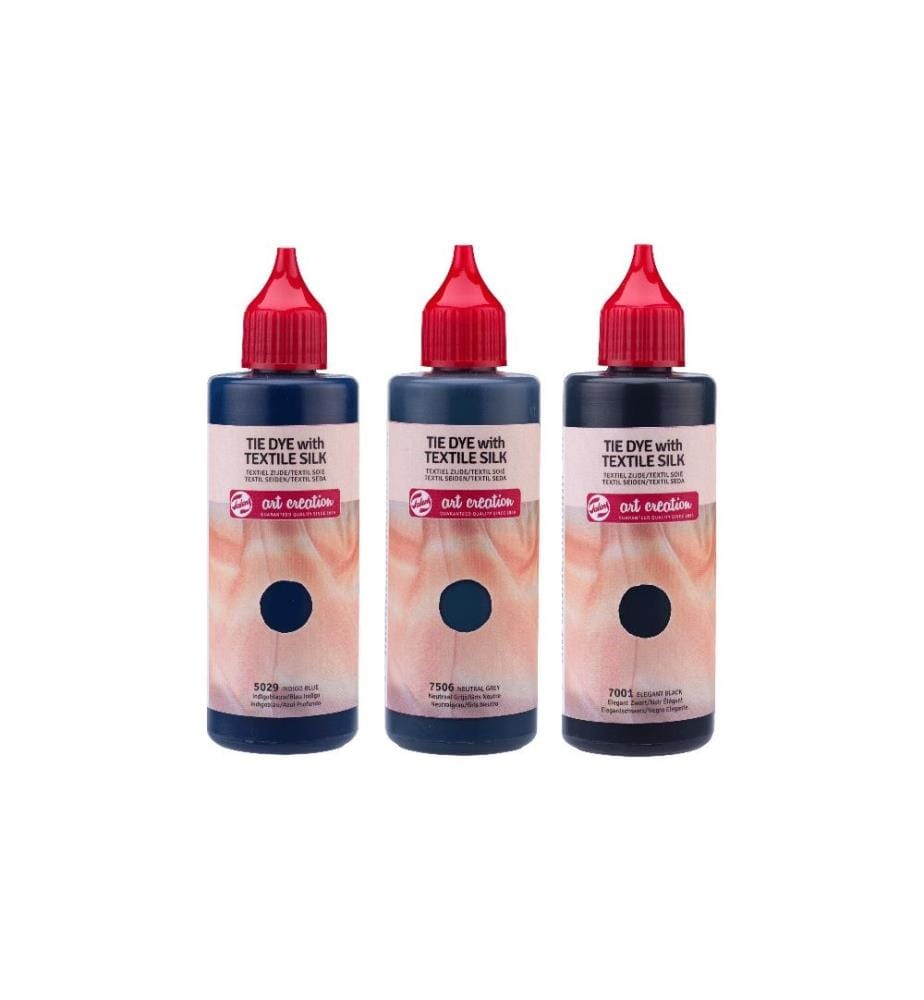 TALENS - Peinture pour textile 3 couleurs de 85 ml, Bleu/Gris/Noir