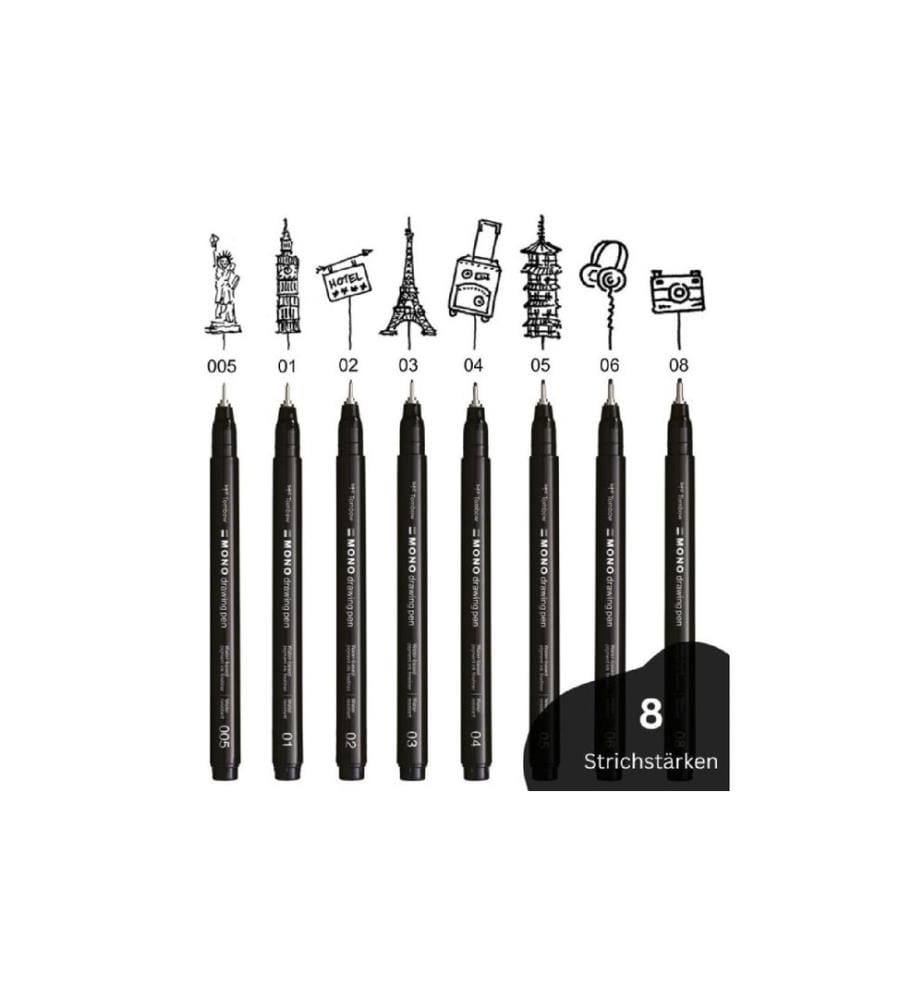 TOMBOW - Fineliner MONO drawing pen 0.35 mm, Noir