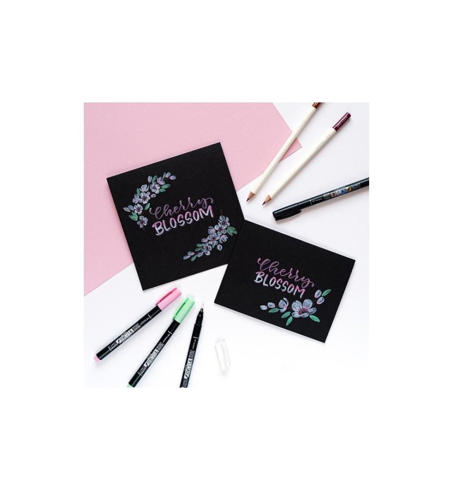 TOMBOW - Brushpen Fudenosuke pastel Lot de 6
