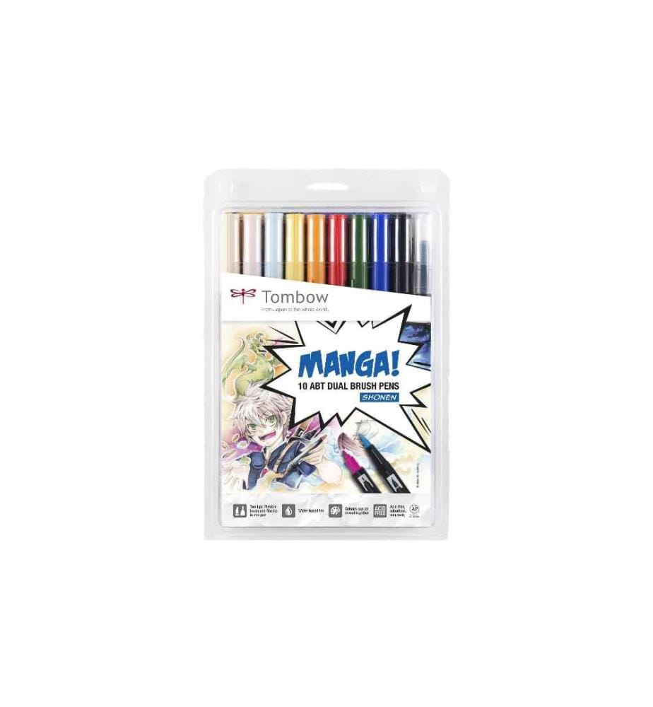 TOMBOW - Fasermaler Manga Shonen 12 Stück, Mehrfarbig