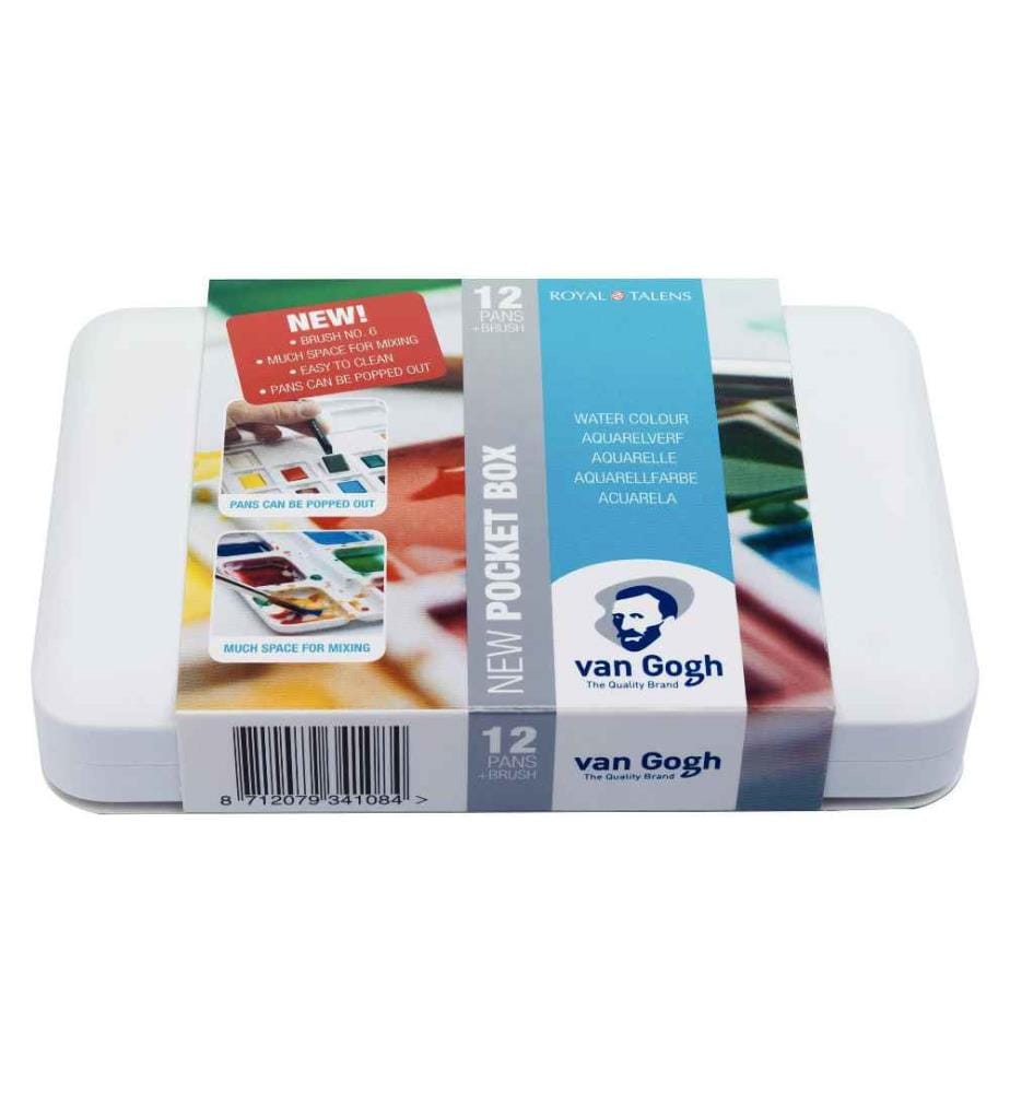 VAN GOGH - Aquarellfarbe Pocket Box 12 Näpfchen, Mehrfarbig