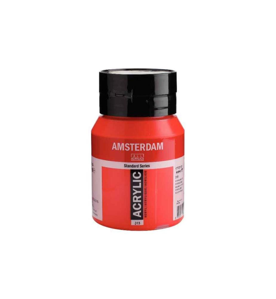 AMSTERDAM - Peinture acrylique Standard Series Rouge pyrrol semi-couvrant, 500 ml
