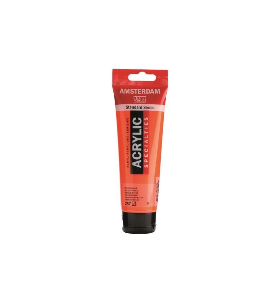 AMSTERDAM - Peinture acrylique Standard Series Demi-transparent orange réflexe, 120 ml