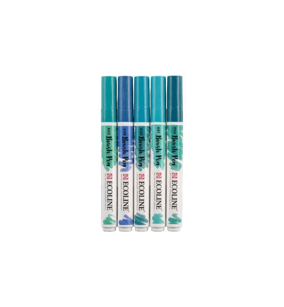 TALENS - Feutres de coloriage Ecoline  Lot de 5, vert bleu