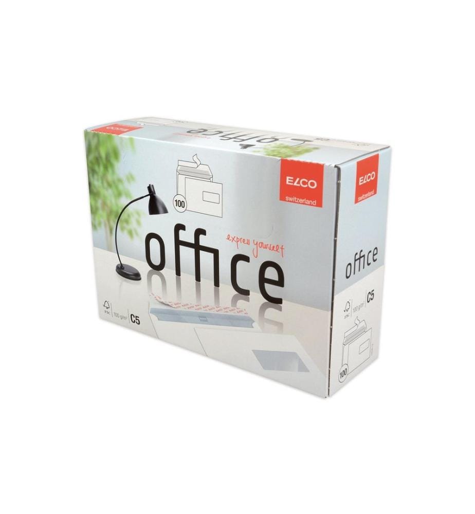 ELCO - Enveloppe Office Box C5 avec fenêtre à droite, 100 pièces