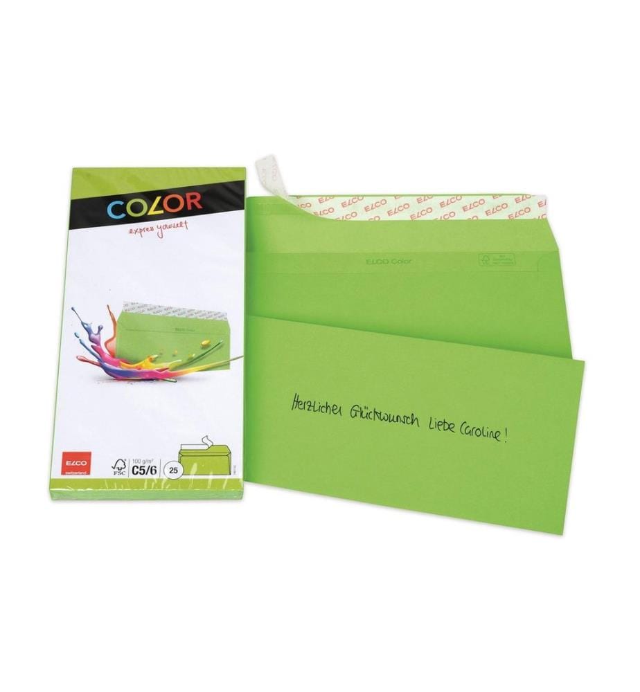 ELCO - Couvert Color C5/6, Keine Fenster, 25 Stück, Grün