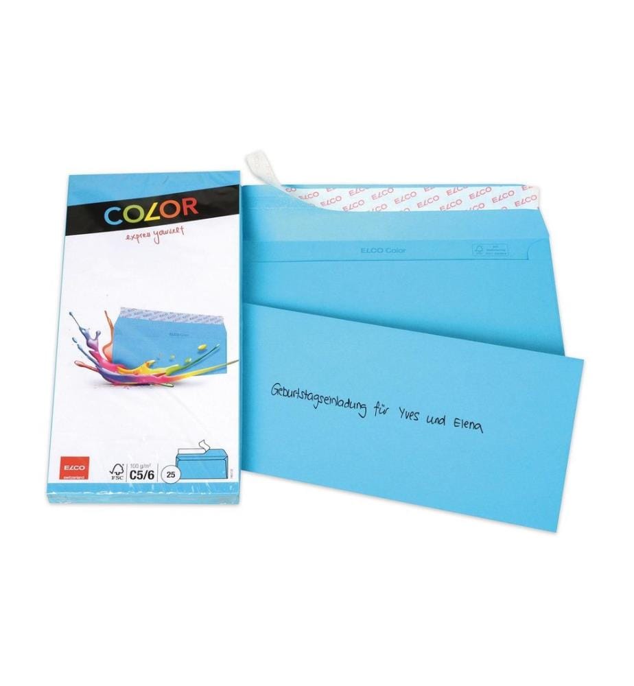 ELCO - Couvert Color C5/6, Keine Fenster, 25 Stück, Blau