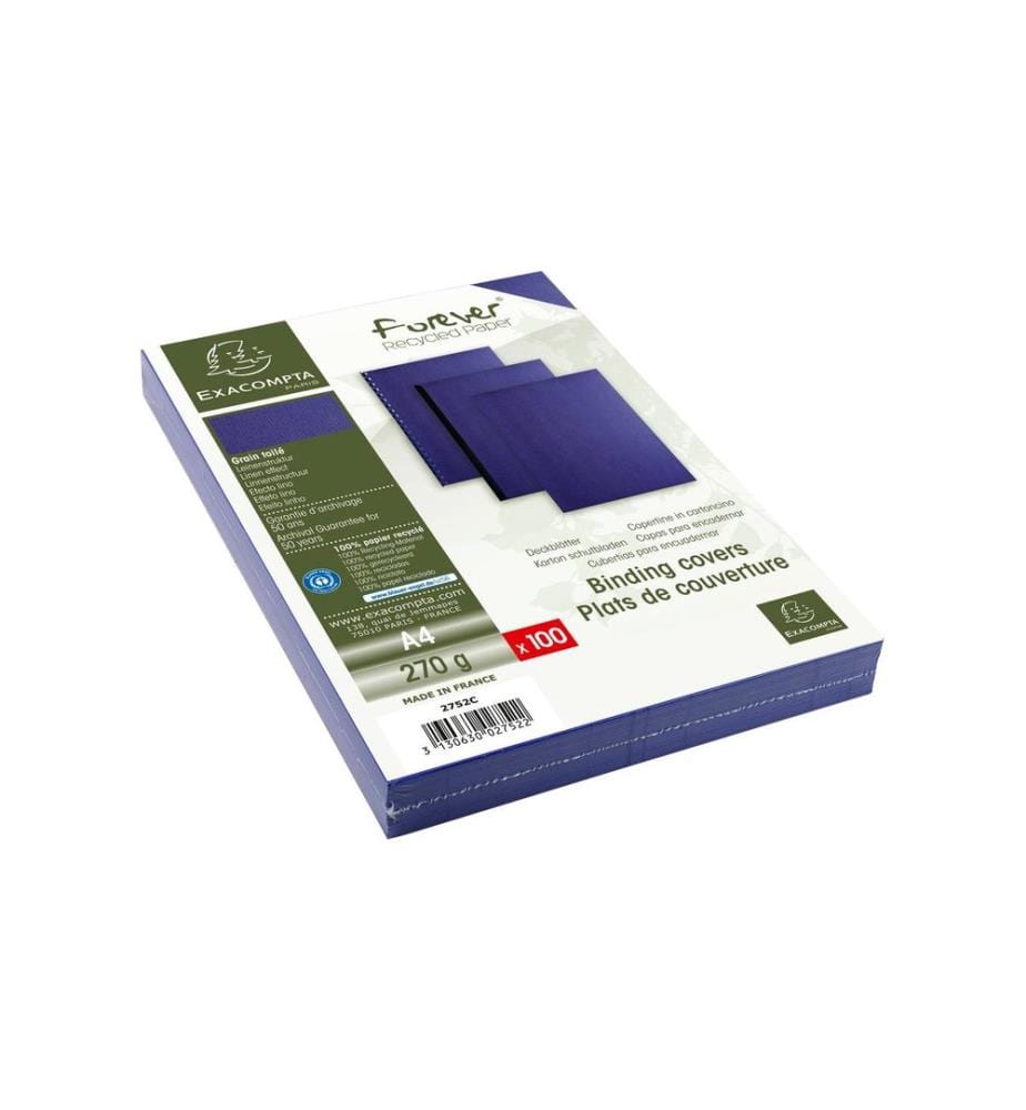 EXACOMPTA - Couverture de brochure Forever 270 g/m², 100 Pièce/s, Bleu