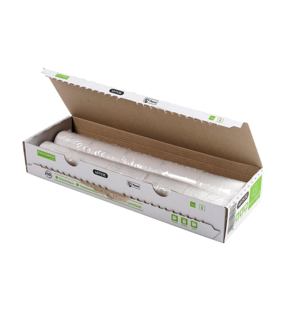 EXACOMPTA - Rouleau de papier thermique 57 x 40 x 12 mm, 18 m, 10 pièces