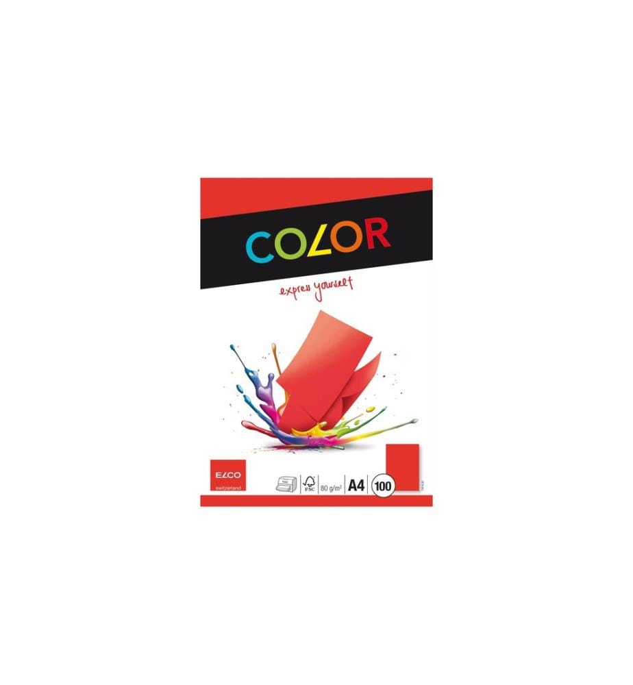 ELCO - Kopierpapier Color A4, Rot, 80 g/m², 100 Blatt