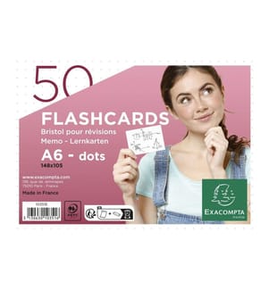 EXACOMPTA - Fiches Pois, blanc