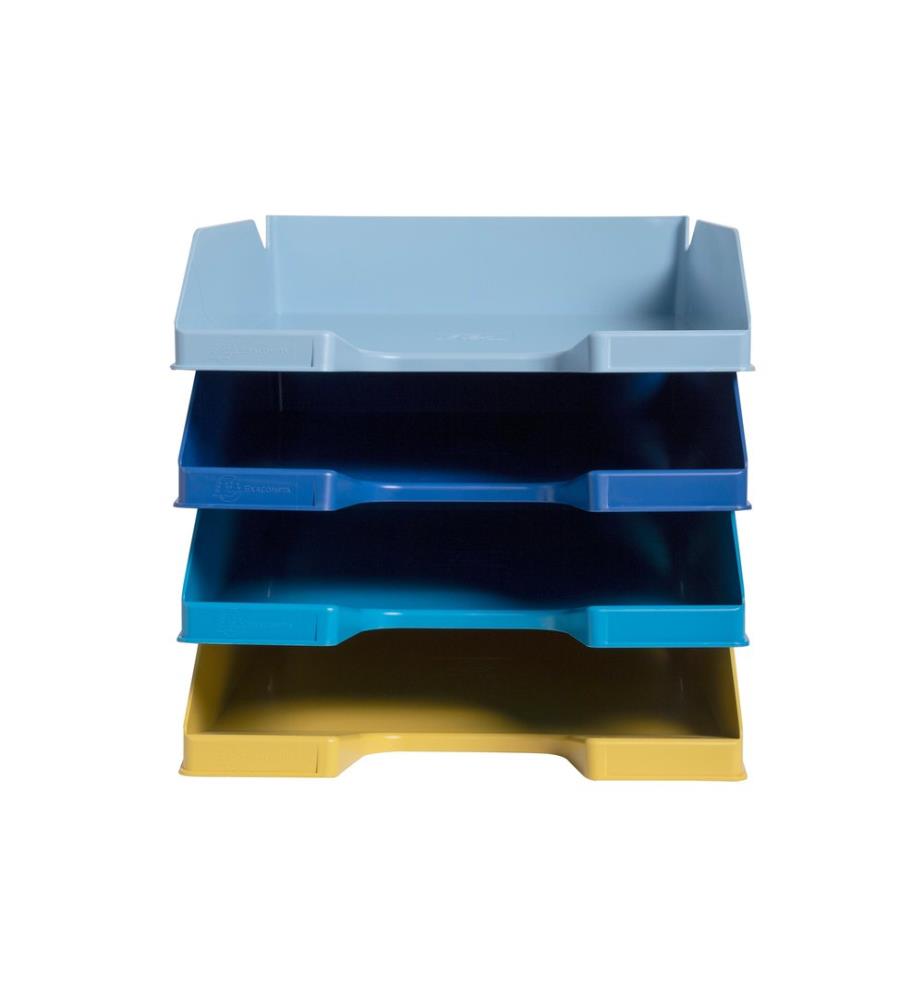 EXACOMPTA - Ablagekorb Bee Blue Combo Midi Mehrfarbig, 4 Stück