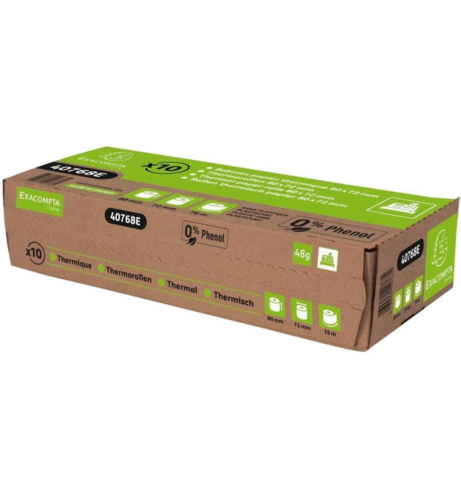 EXACOMPTA - Thermo-Papierrolle 80 x 72 mm, 10 Stück