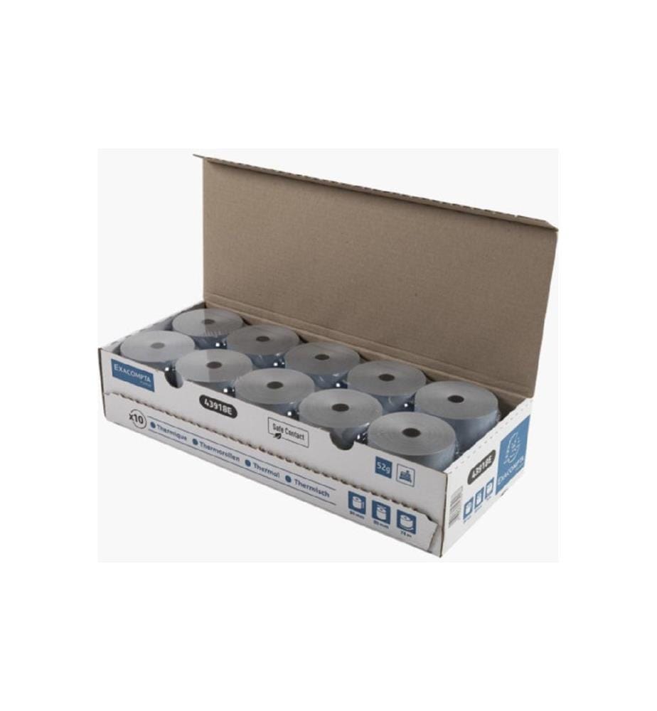 EXACOMPTA - Rouleau de papier thermique Safe Contact 80 mm, 10 pièces