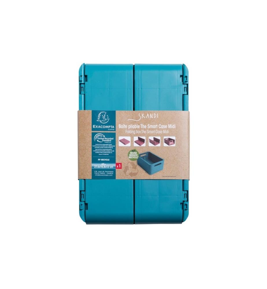 EXACOMPTA - Ablagekorb Smart Case MIDI Skandi, A5+, Pazifikblau